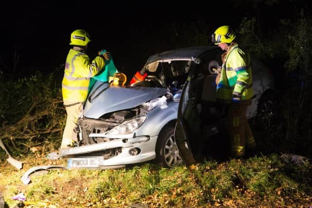 Bus and car crash on Cuckfield Road, Goddards Green. Photo by Eddie Mitchell