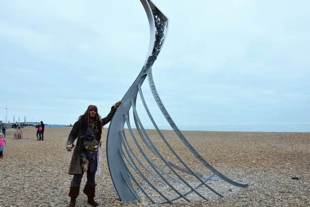 Captain Jack Sparrow opens pirate shop on Hastings pier. Photo by Sid Saunders. SUS-161030-062546001