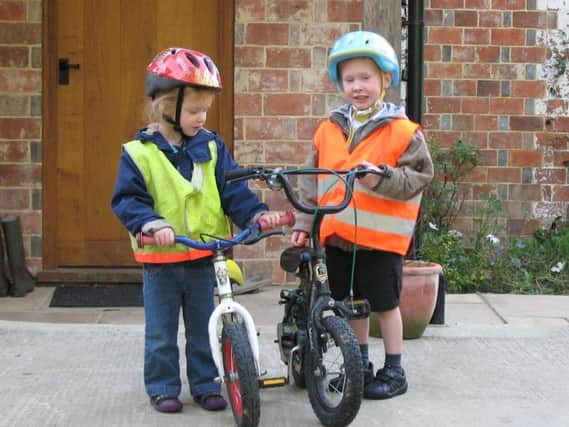 Ayla and Harvey Wright, whose mum Bethany is calling for safer roads near Heathfield