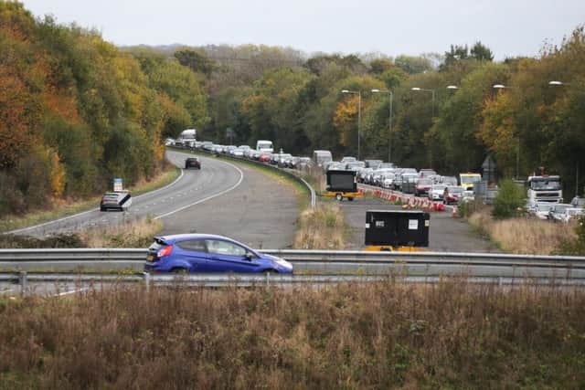 Traffic is building. Picture: Eddie Mitchell