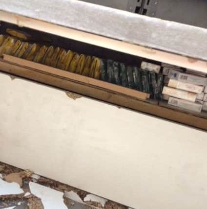 Cigarettes stored under the shop floor