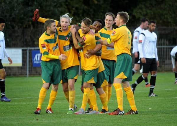 Football - Ryman League South Division: Horsham v Faversham. Goal for Horsham about 4.14pm Pic Steve Robards  SR1633402 SUS-160711-120036001