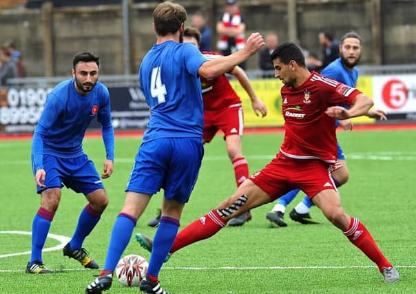 Omar Bugiel scored Worthing's goal at Dulwich on Saturday