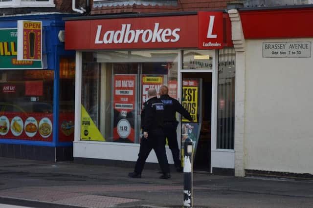 Police at the scene of the burglary. Photo Dan Jessup SUS-161120-142829001