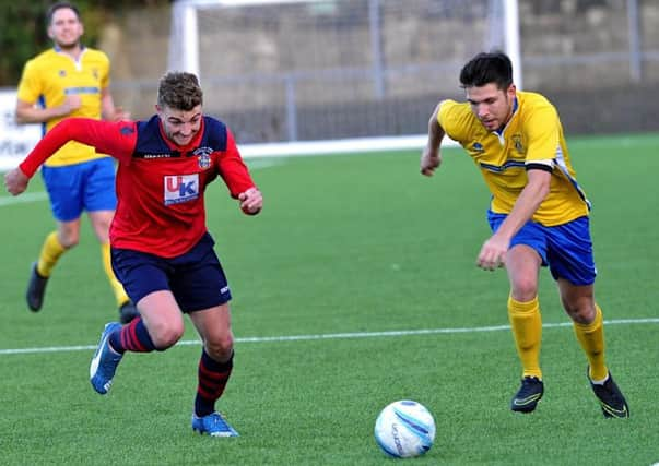 Lewis Finney curled home a free-kick in Lancing's victory last night. Picture: Stephen Goodger