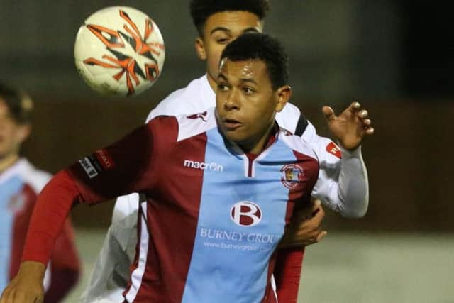 Jack Harris came off the bench to score Hastings United's third goal. Picture courtesy Scott White