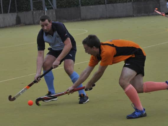 Dan Burnett in the thick of the action for South Saxons against Crowborough. Picture by Simon Newstead