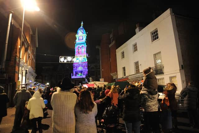 Crowds enjoying Neon Noel last year