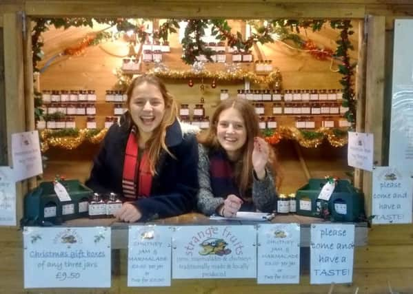 Steve and Sarah Masters' daughters, Freddie and Charlie, at last year's Christmas market