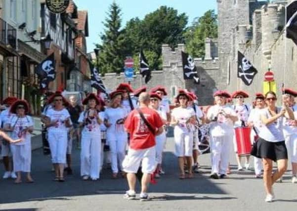 Celebration Samba performing in High Street, Arundel