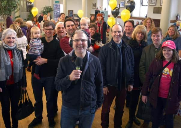 BBC Sussexs Danny Pike with some of the visitors to the sale