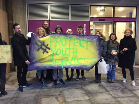 Demo against youth service cuts by Brighton and Hove City Council (Photograph courtesy of Brighton and Hove News) SUS-171001-151700001