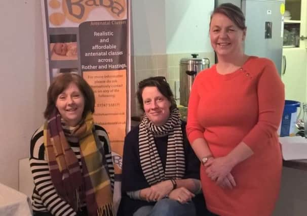 Founders of BaBa Antenatal, Claire Peeters-Saleh, Becky Ware and Sarah-Jane Collard, SUS-170125-085509001