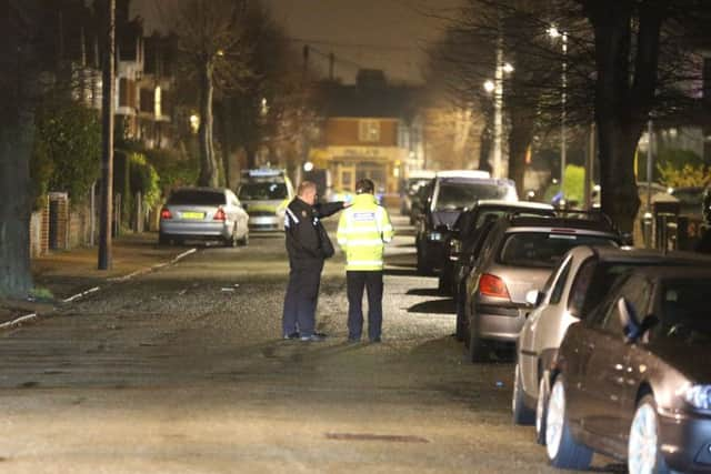 Police at the scene in Pavilion Road.