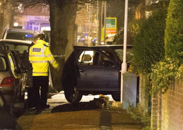 Police at the scene in Pavilion Road.