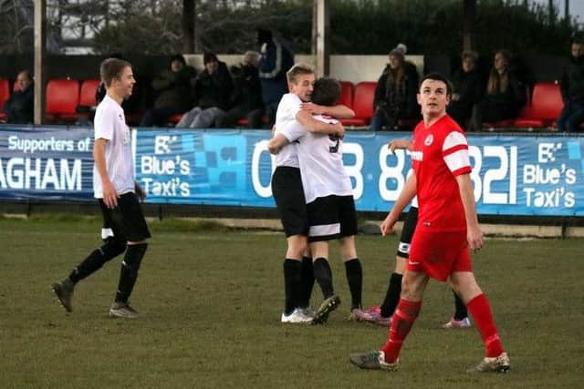 Action from Pagham's win over Horsham YMCA / Picture by Roger Smith