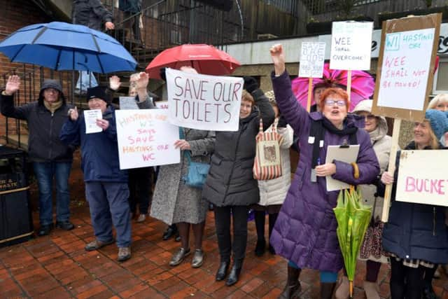 Ore public toilet protest, Saturday 4th February.