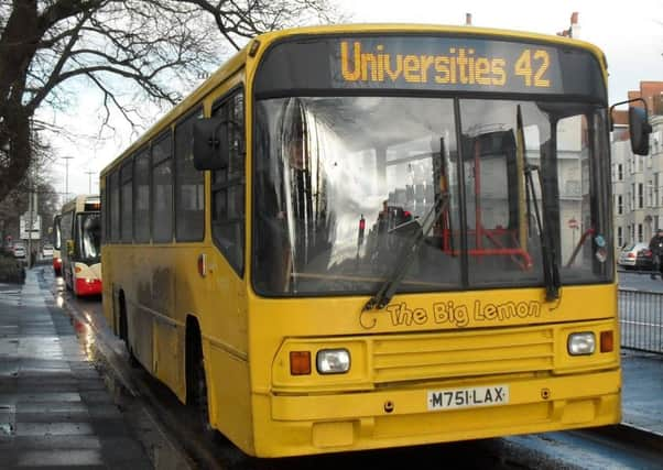 A Big Lemon bus in Brighton. Photo by Matt Davis