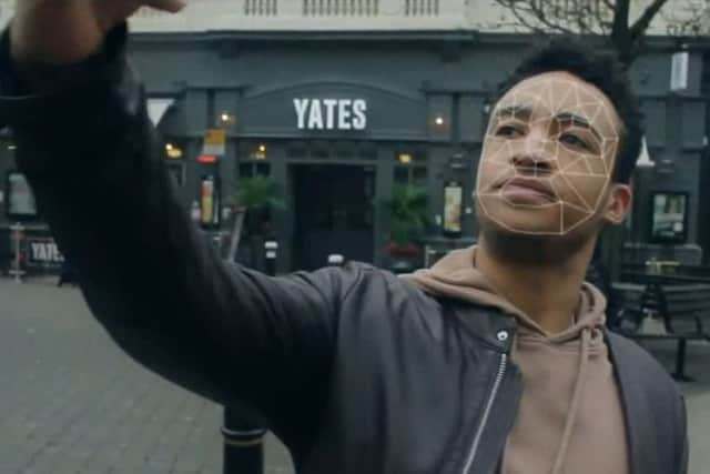 Luke Alexander-Grose in his spoken word video in Hastings town centre. Photo courtesy of Howard White SUS-171002-112948001