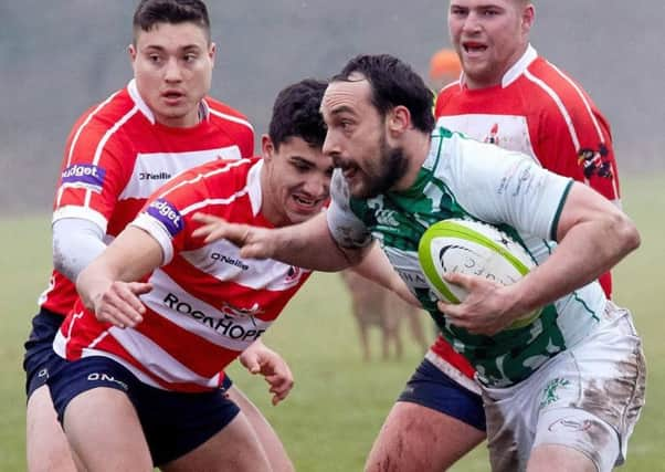 Horsham's Dan Crook in action against Crowborough