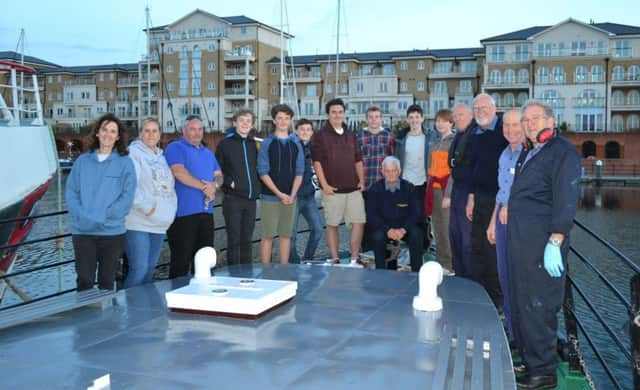 Scouts, leaders and MVS volunteers aboard East Sussex 1 last year