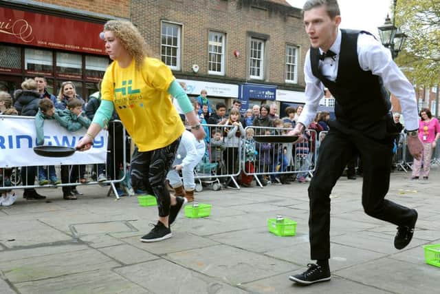 Horsham Pancake races. Pic Steve Robards  SR1703278 SUS-170221-142921001