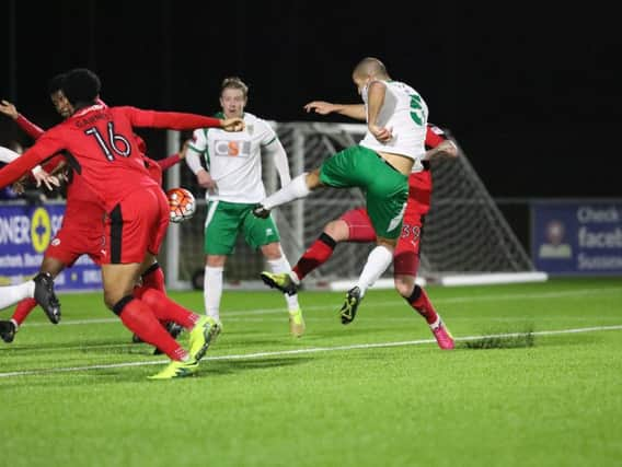 Sami El-Abd levels for Bognor versus Crawley / Picture by Tim Hale