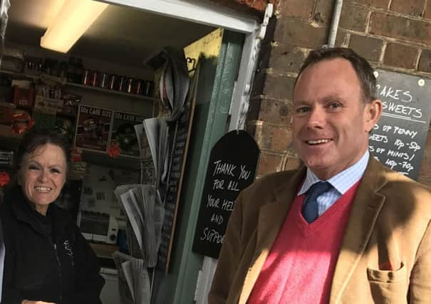 Nick Herbert with Carol Ritchie at her buffet in Angmering railway station