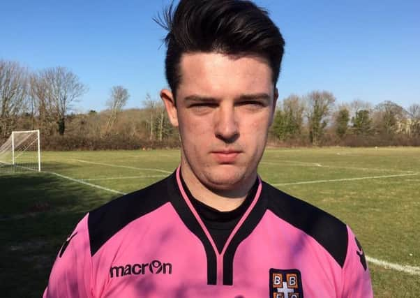 Battle Baptists goalkeeper Jake Rudwick played a starring role in last weekend's win over Eastbourne Rangers.