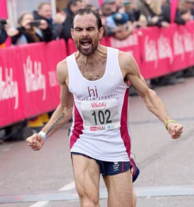 DM1729724a.jpg. Brighton half marathon. Neil Boniface, third. Photo by Derek Martin SUS-170227-142738001