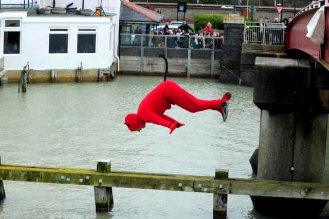 ks170107-15 Litt Arun Jump phot kate
Terry Monnery prepares to make a splash.ks170107-15 SUS-170227-145952001