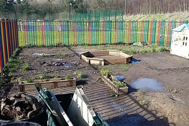 Before shot of the pre-school's play area