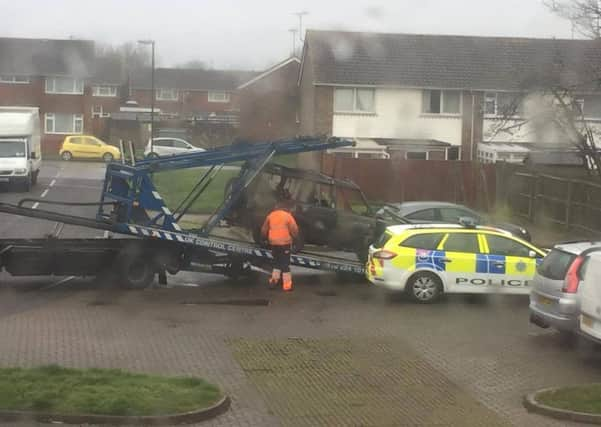 Police said the car was stolen from Bramber and set on fire in Rustington. Picture: George Toy