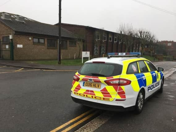 Police searched Castledown Primary School after reports of a suspicious package. SUS-170803-112552001