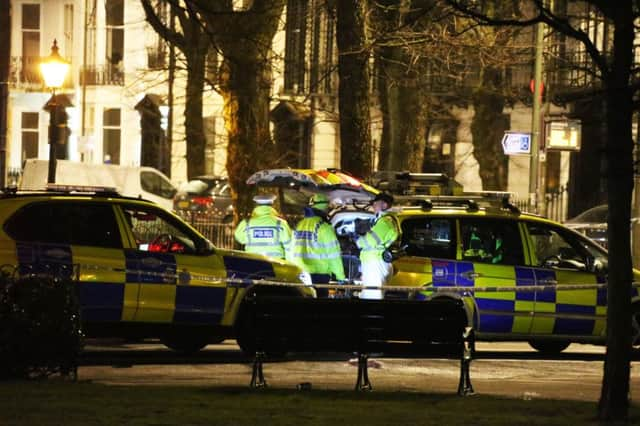 Police at Old Steine after a fatal hit and run in Brighton (Photograph: Eddie Mitchell)