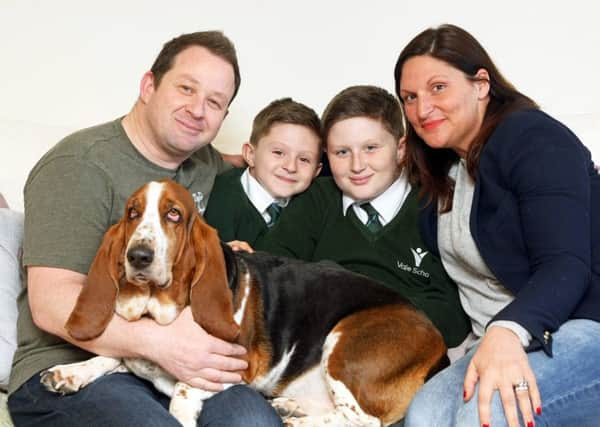 Michele Ammolla (left) is being assisted in his funding by his sons William, 6, and Henry, 10, and his wife Georgina. Pictures: Derek Martin