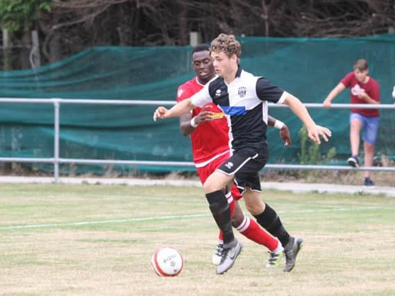 Jared Rance struck twice as East Preston moved to within a win of SCFL Division 1 promotion on Saturday. Picture by Derek Martin DM16139994