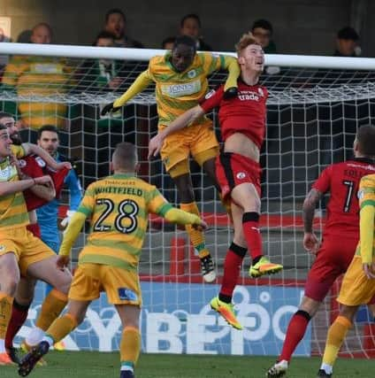 Crawleuy Town celebrate Josh Yorwerth's opening goal Crawley v Yeovil. Picture by PW Sporting Photography SUS-170301-115859002