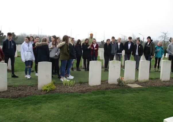 Students at the graves