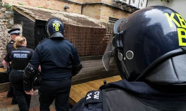 The drug raid at Pool Valley (Photograph: Sussex Police) SUS-170328-135232001