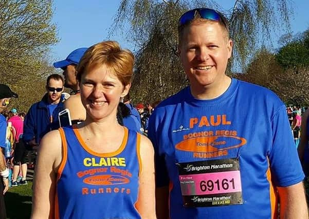 Paul Wells and Claire Baker on the start line