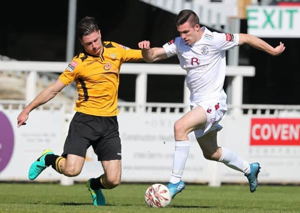 Danny Leonard on the charge against Cray Wanderers on Sunday. Picture courtesy Scott White