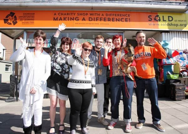 SOLD (Shoreham Opportunities for Learning Disabilities) charity shop celebrates Autism Awareness Month. Photo by Derek Martin DM17417666a