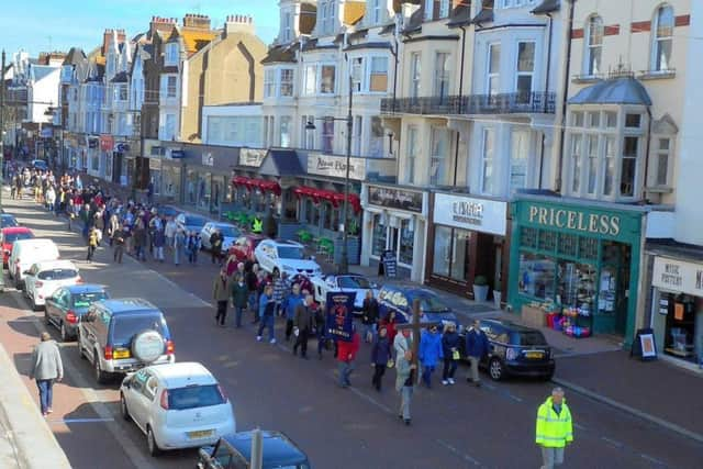 Churches Together Easter procession, Bexhill. Photo by Margaret Garcia. SUS-170417-070210001