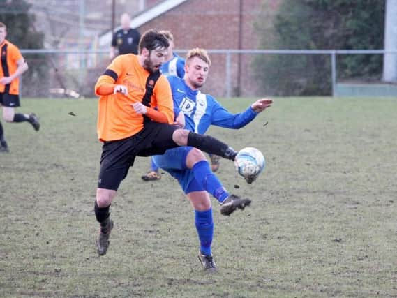 Enzo Benn's headed goal ensured Mile Oak finished the season with a win last night. Picture by Derek Martin DM1712426