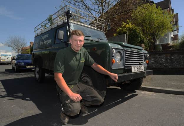 Jake Cosgrove re-united with his Land Rover that was stolen 19/4/17 (Photo by Jon Rigby)