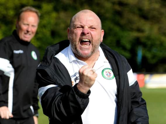 Ian Chapman celebrates. Picture by Steve Robards