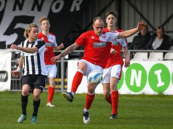 Alex Biggs was sent-off for Arundel after picking up two cautions on Saturday. Picture by Steve Mills