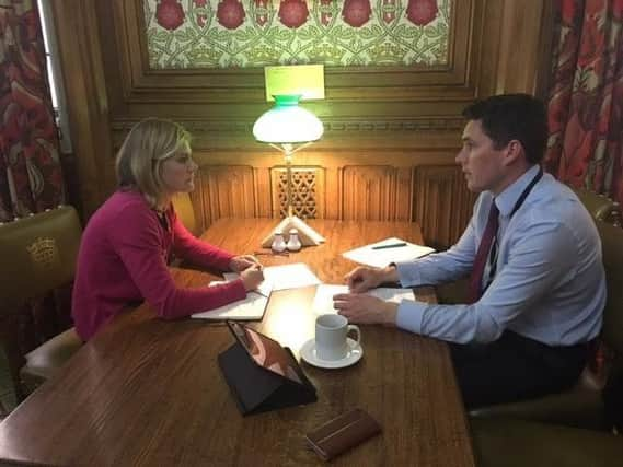 Huw Merriman MP and Justine Greening, Education Secretary SUS-170425-154441001