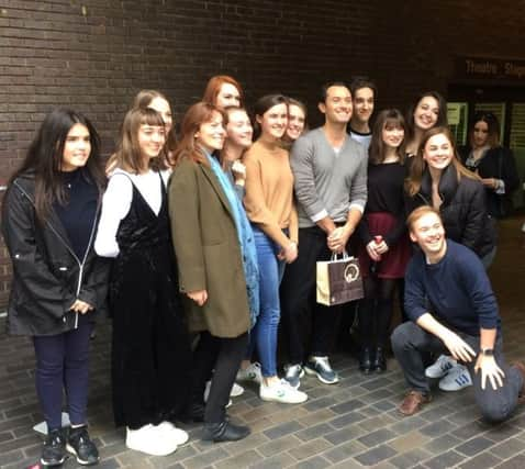 Bede's drama students with Jude Law